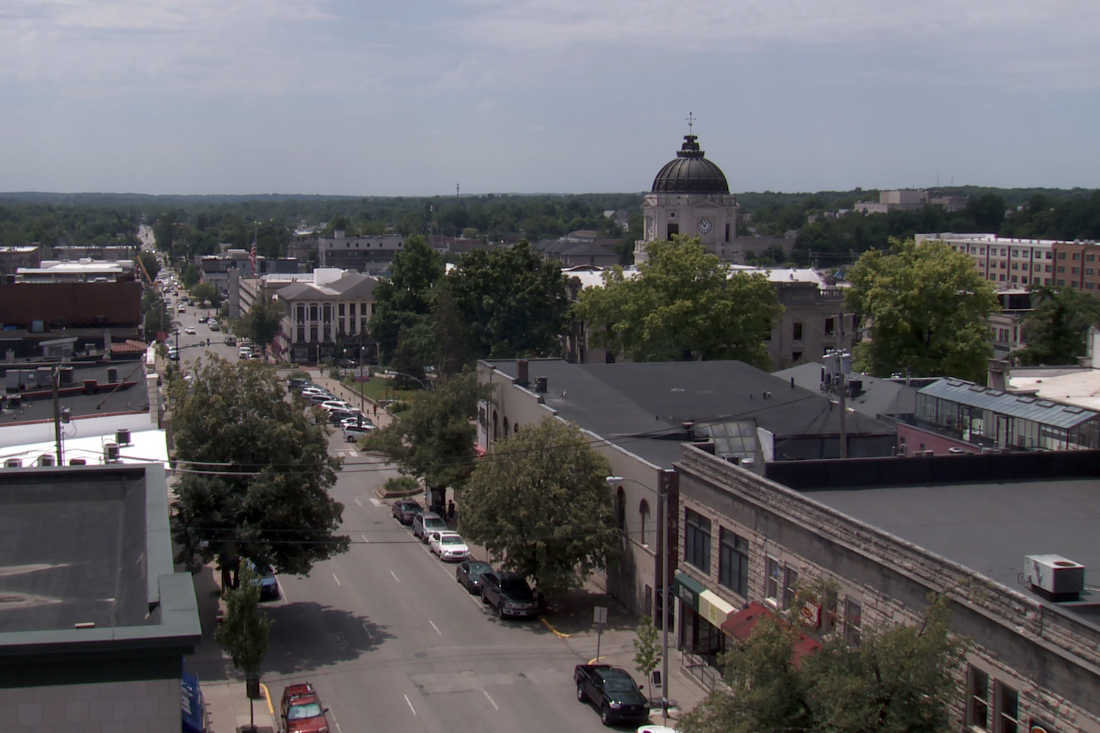 Aerial photo of downtown bloomington