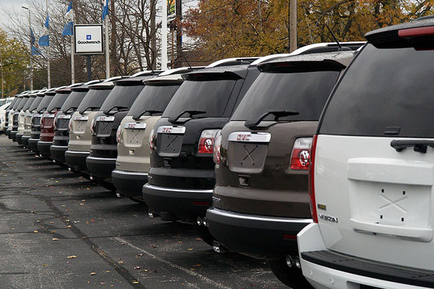 cars on a car lot