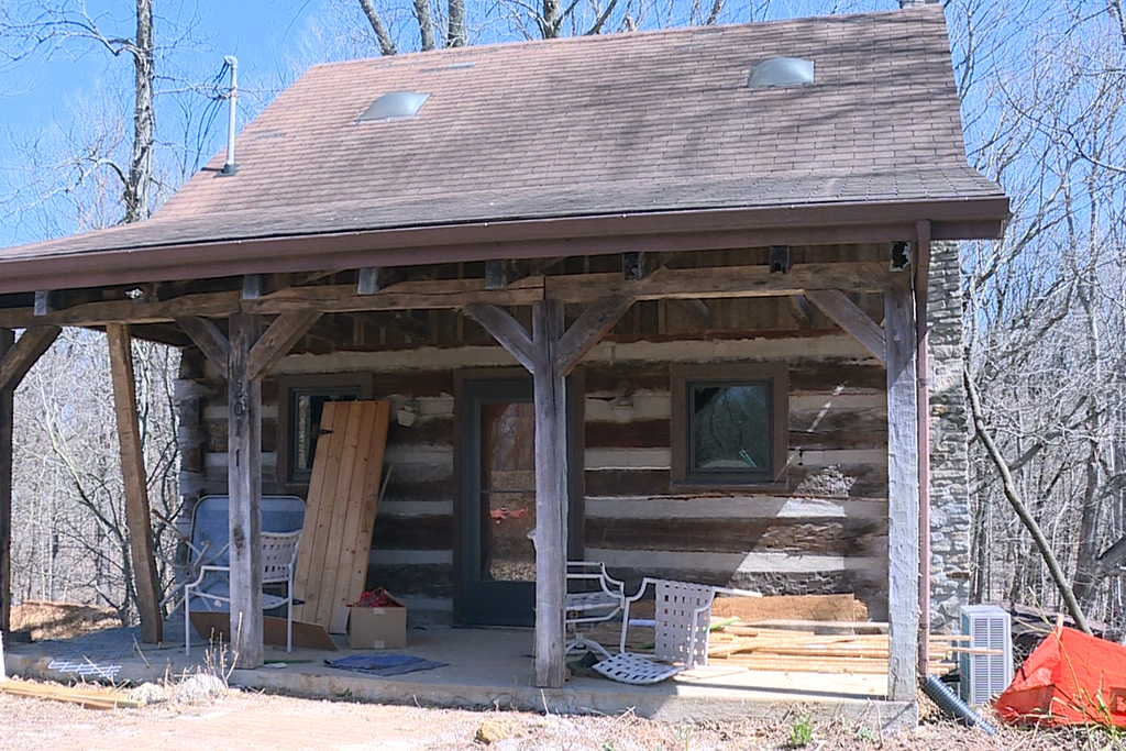 an old cabin located on the site of the future co-housing community