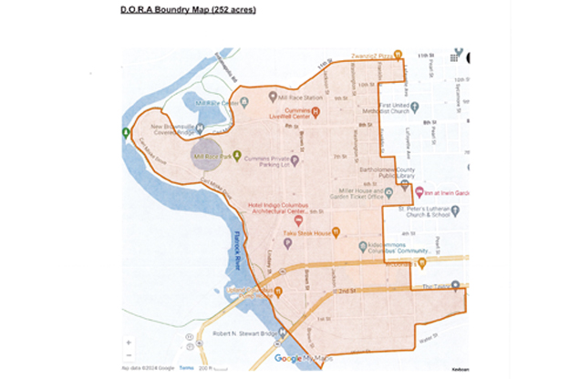 Early draft of DORA boundary map in Columbus