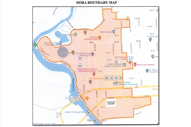 Columbus DORA boundary map