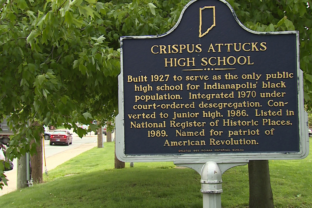 Photo of Crispus Attucks High School sign