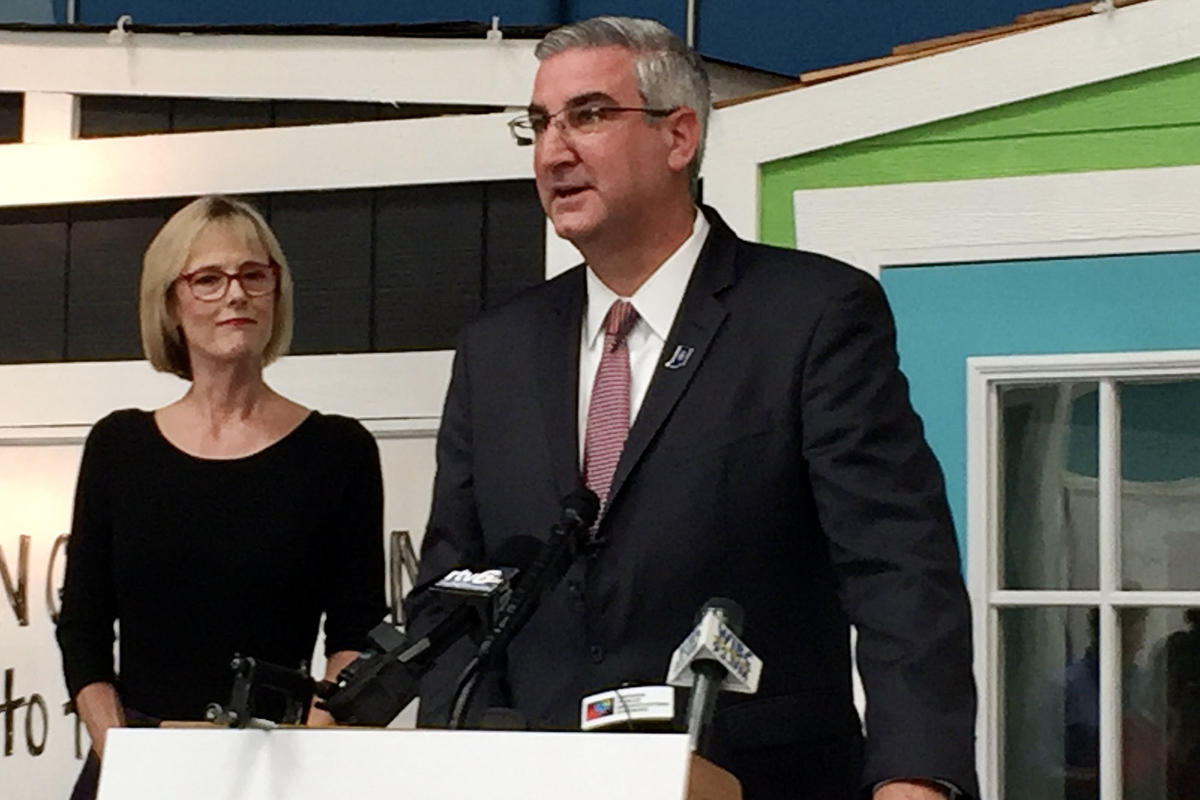 Lt. Gov. Suzanne Crouch, left and Gov. Eric Holcomb during their first campaign together, in 2016.