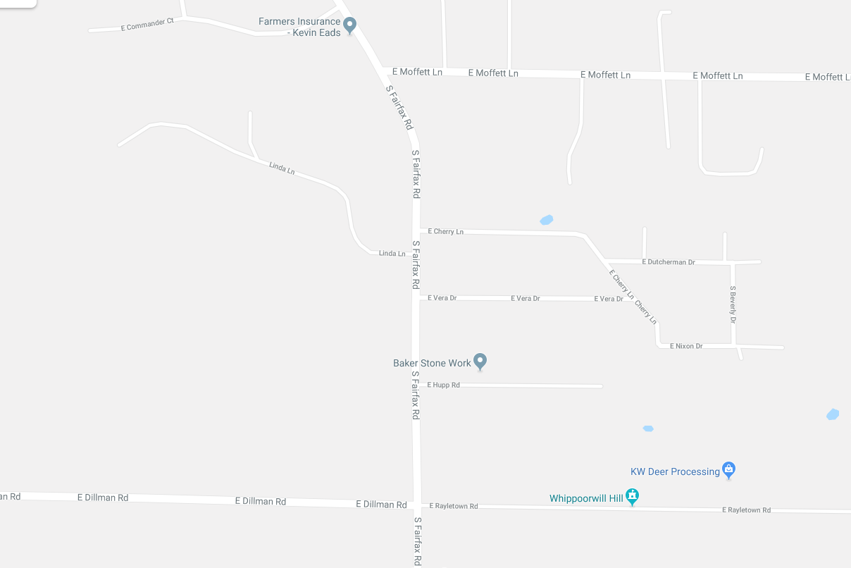 A Google Maps screenshot of the area where a gas line break occurred, Nov. 5, 2019.
