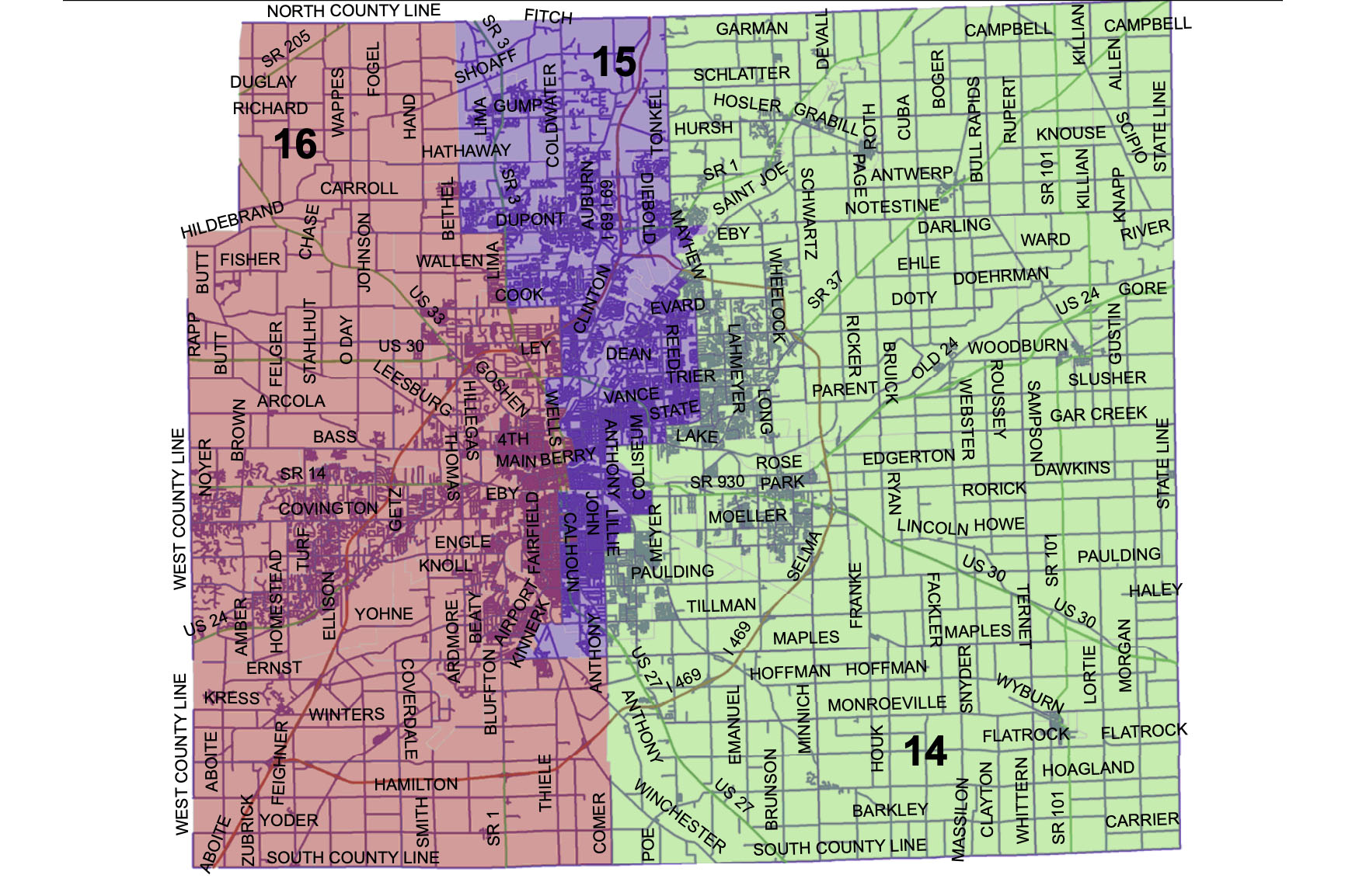 Ft. Wayne state senate districts, 2000-2010