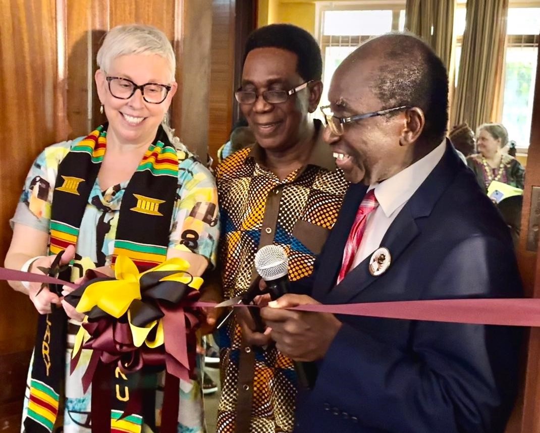 IU Ghana Gateway ribbon cutting