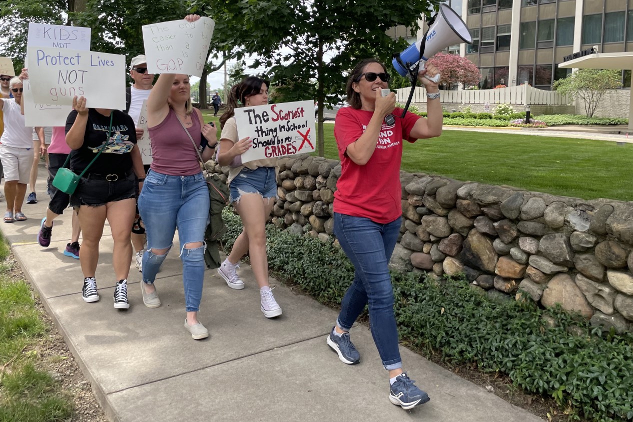 Protesters march to governor’s mansion demanding gun violence prevention