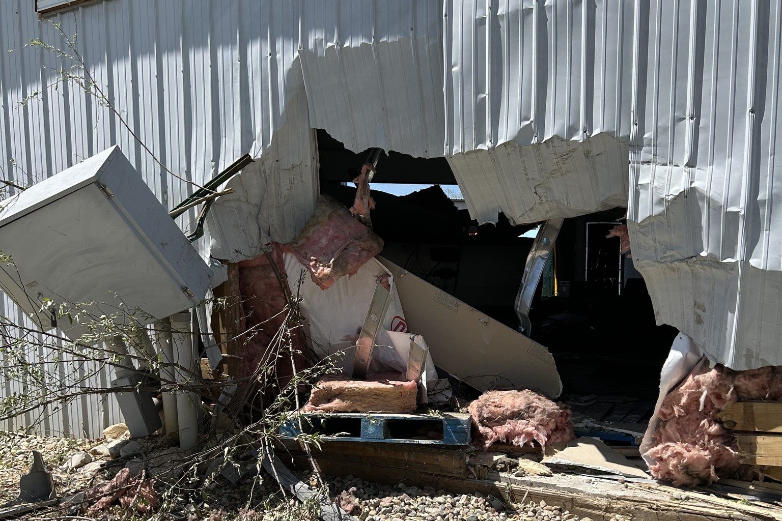 truck crashed into Hoosier Hills Food Bank 4/21/24