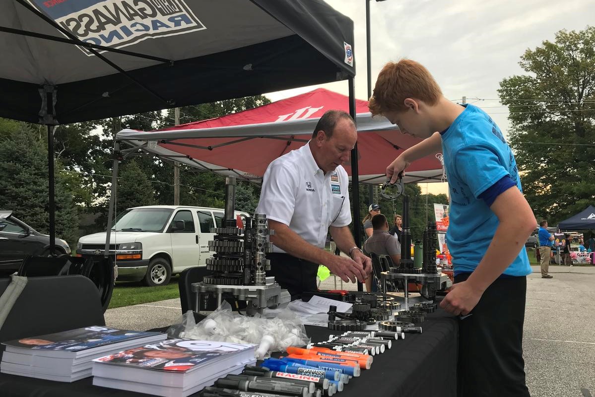 A student works on an engineering activity at a booth for the Area 31 Partnership Day, Aug. 30, 2019.