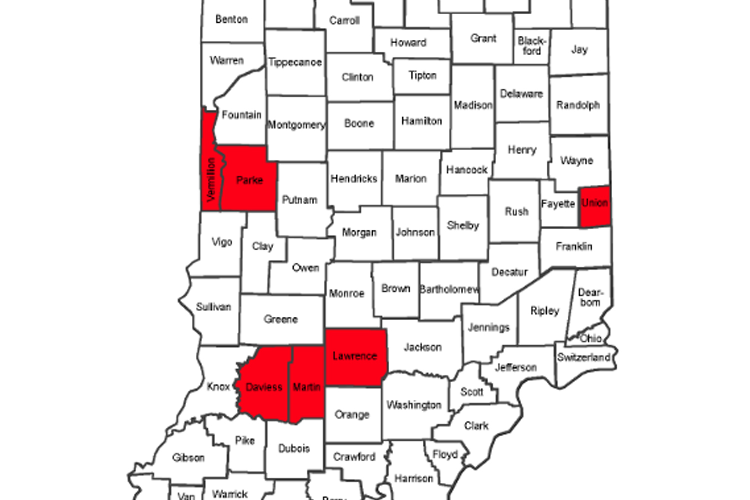 A map of the counties under a burn ban on Sept. 23, 2020.