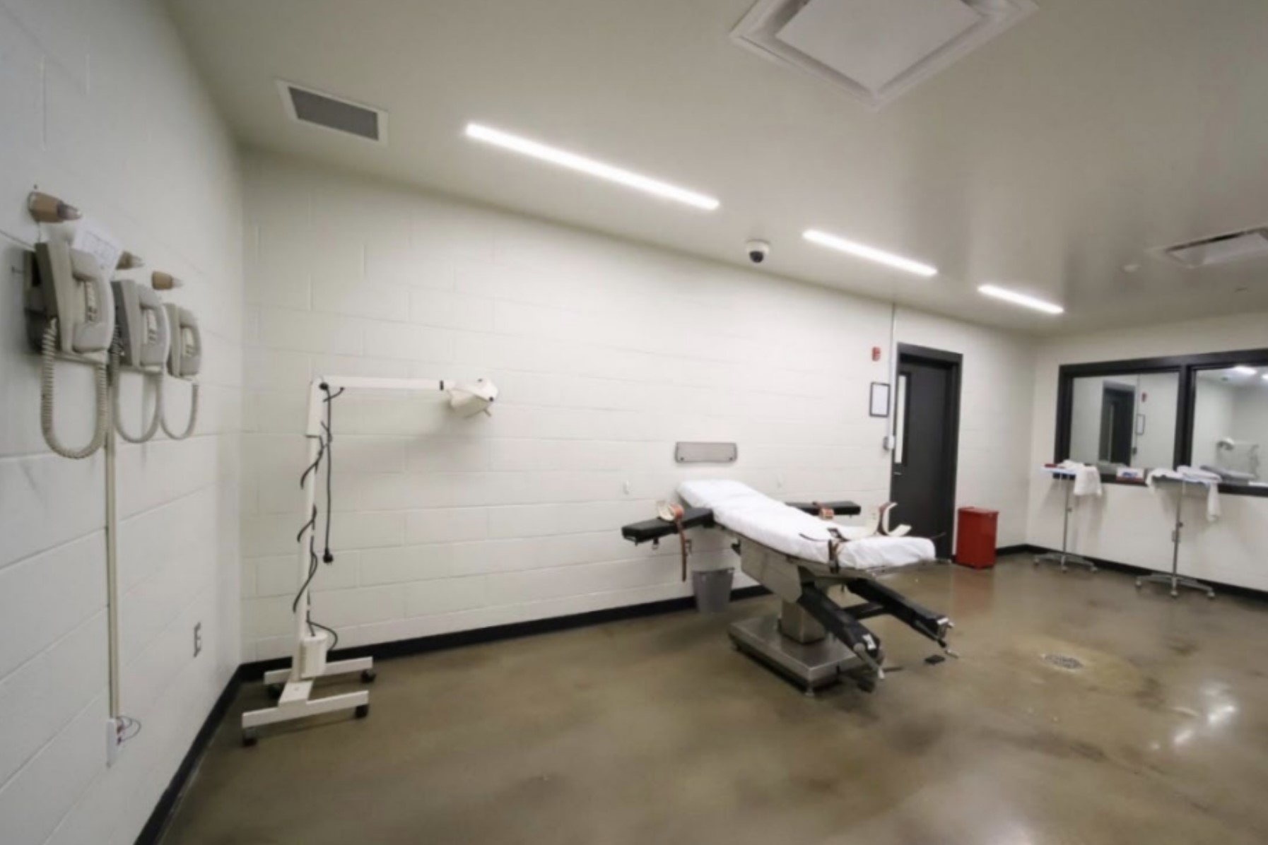 Inside the death chamber at the Indiana State Prison in Michigan City. 