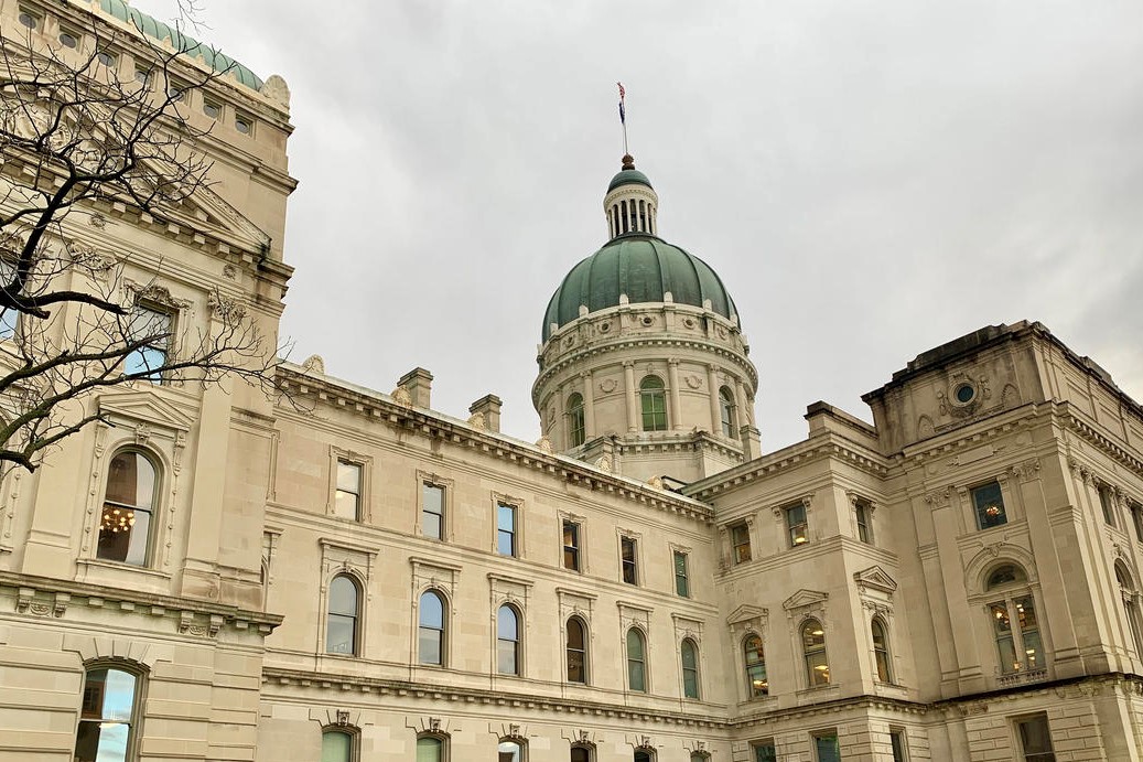 The Indiana Statehouse in Indianapolis, Indiana.