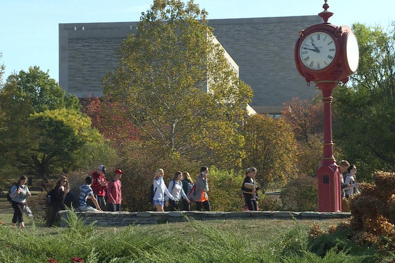 Students on Indiana University's Bloomington campus.