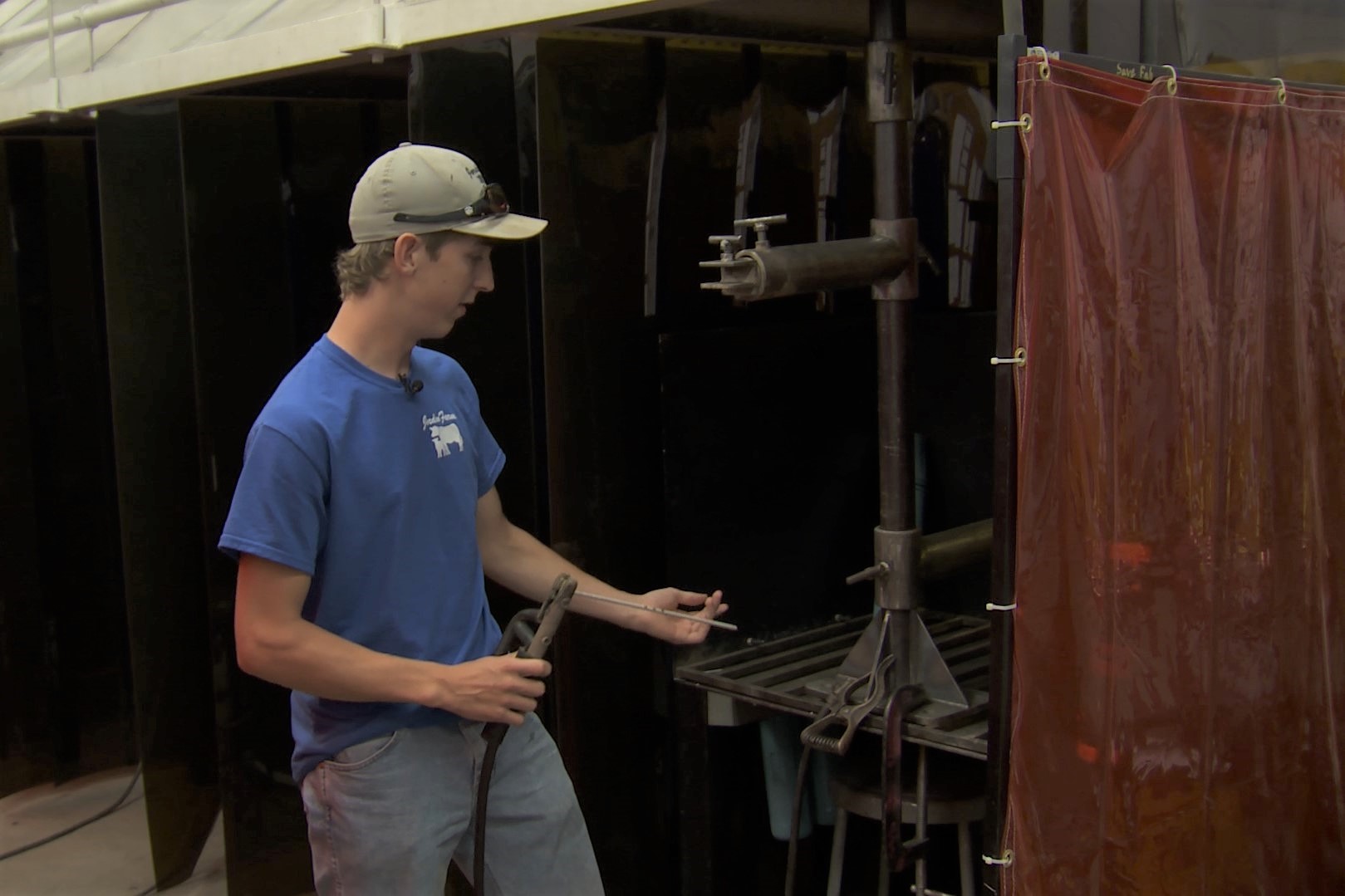 JT Jordan, a Eastern Greene High School student, works with a welding machine.
