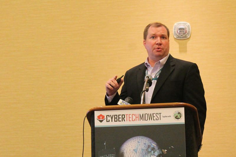 cyber security expert at podium