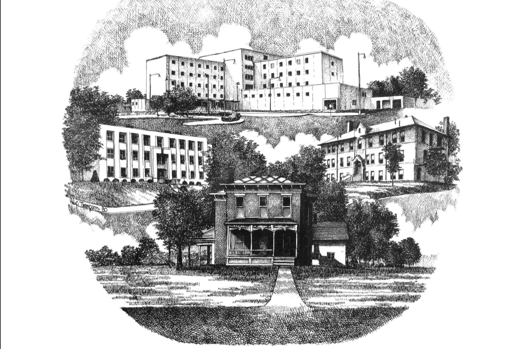 A sketch of the history of the Bloomington Hospital site.