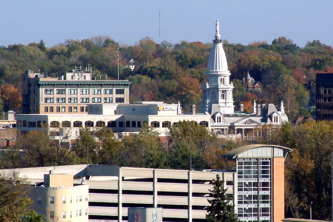 The Lafayette skyline from West Lafayette.