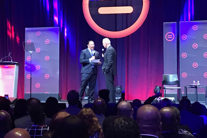 National Urban League President Marc Morial conducts a Q&A with former Vice President Joe Biden.