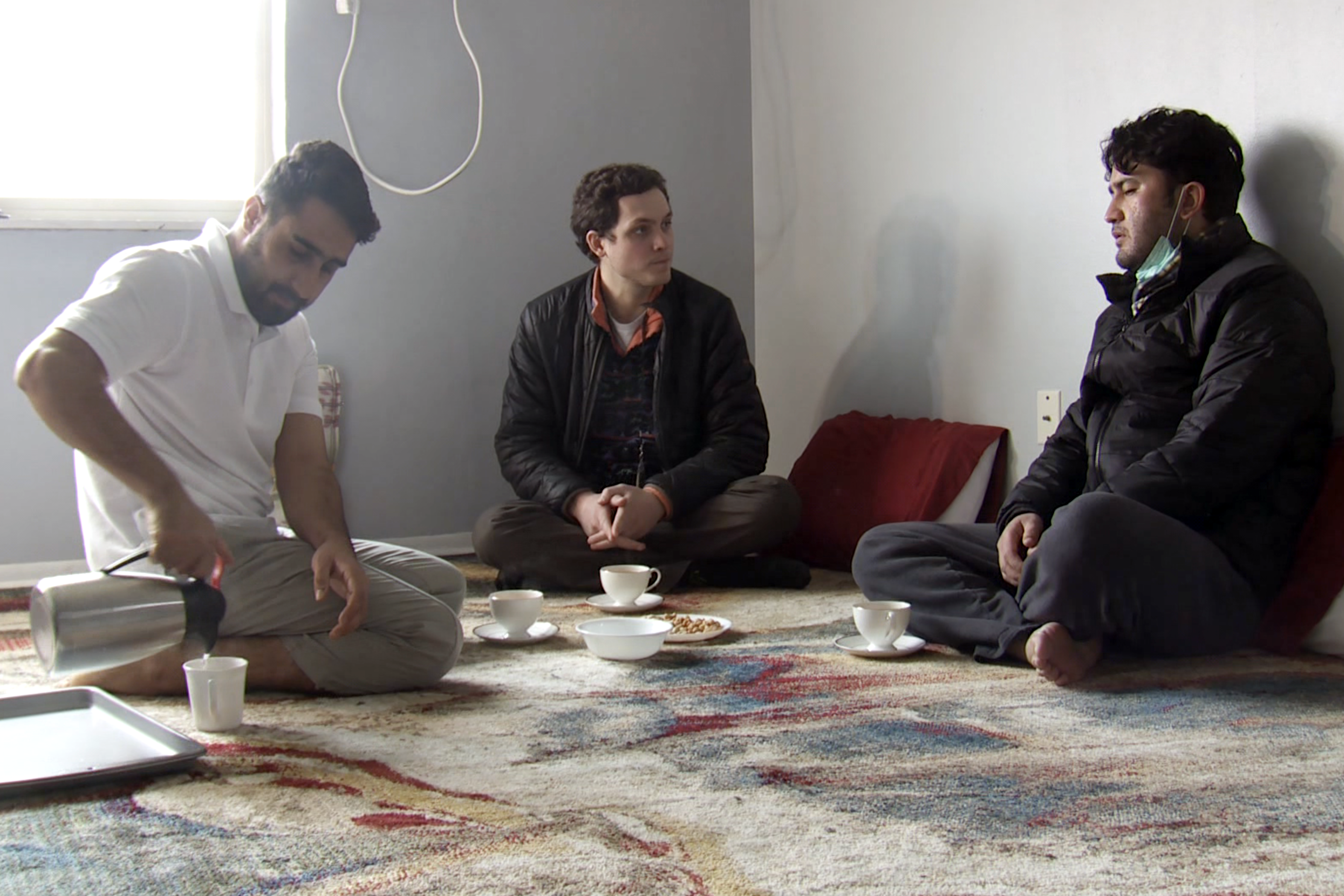 Drinking tea with Massaud Vighagh, Afghan evacuee