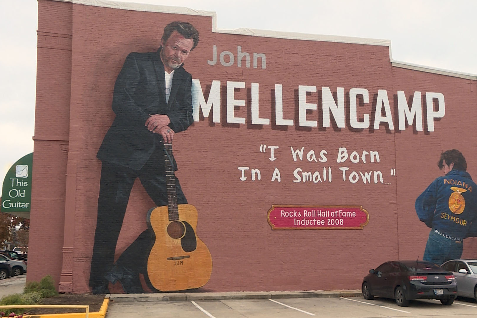 Completed mural of john mellencamp in Seymour, IN