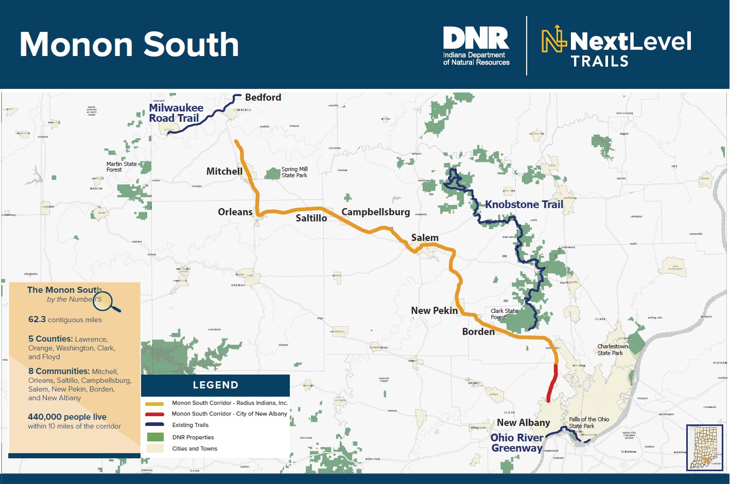 Monon South trail map