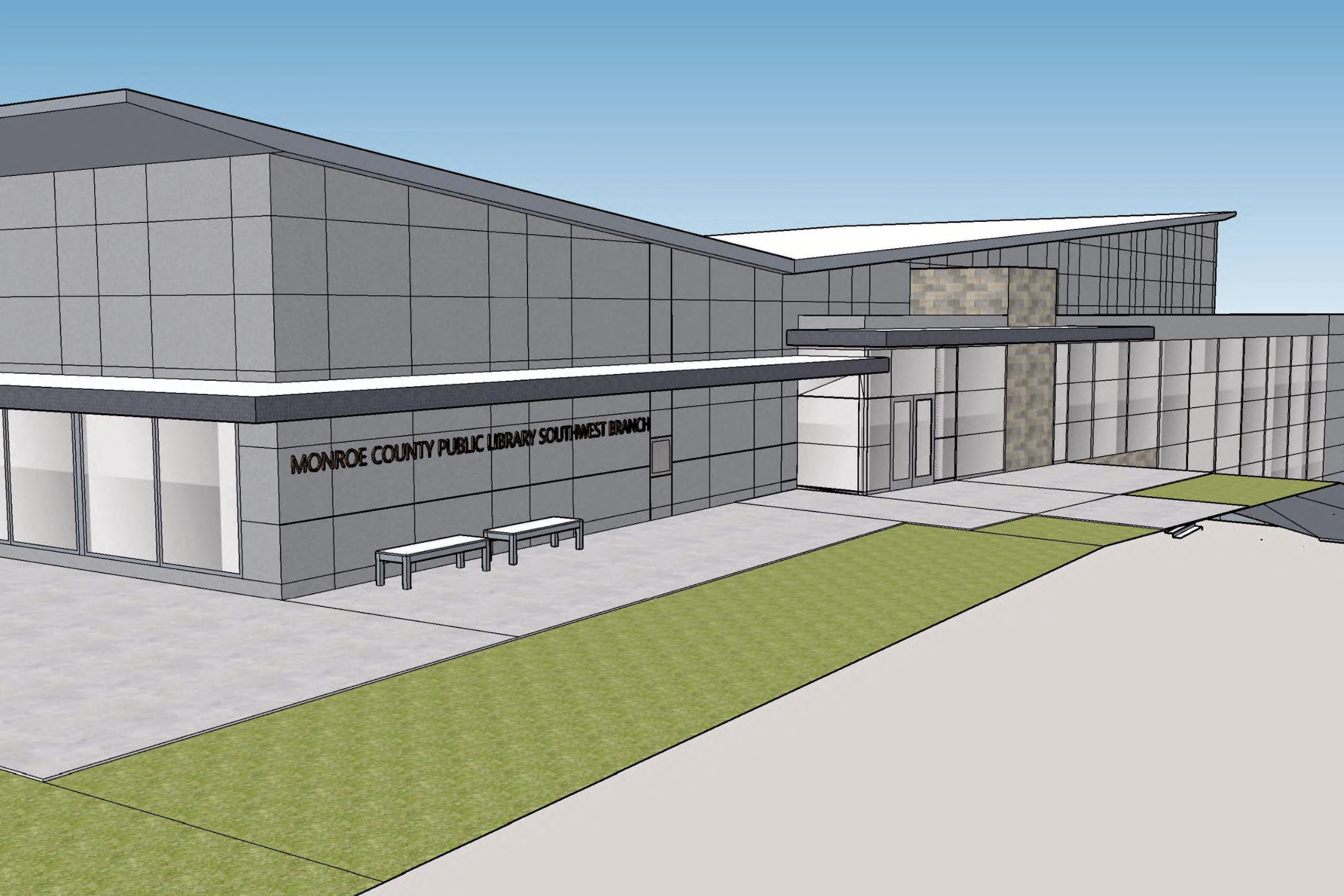 New Monroe County Public Library rendering