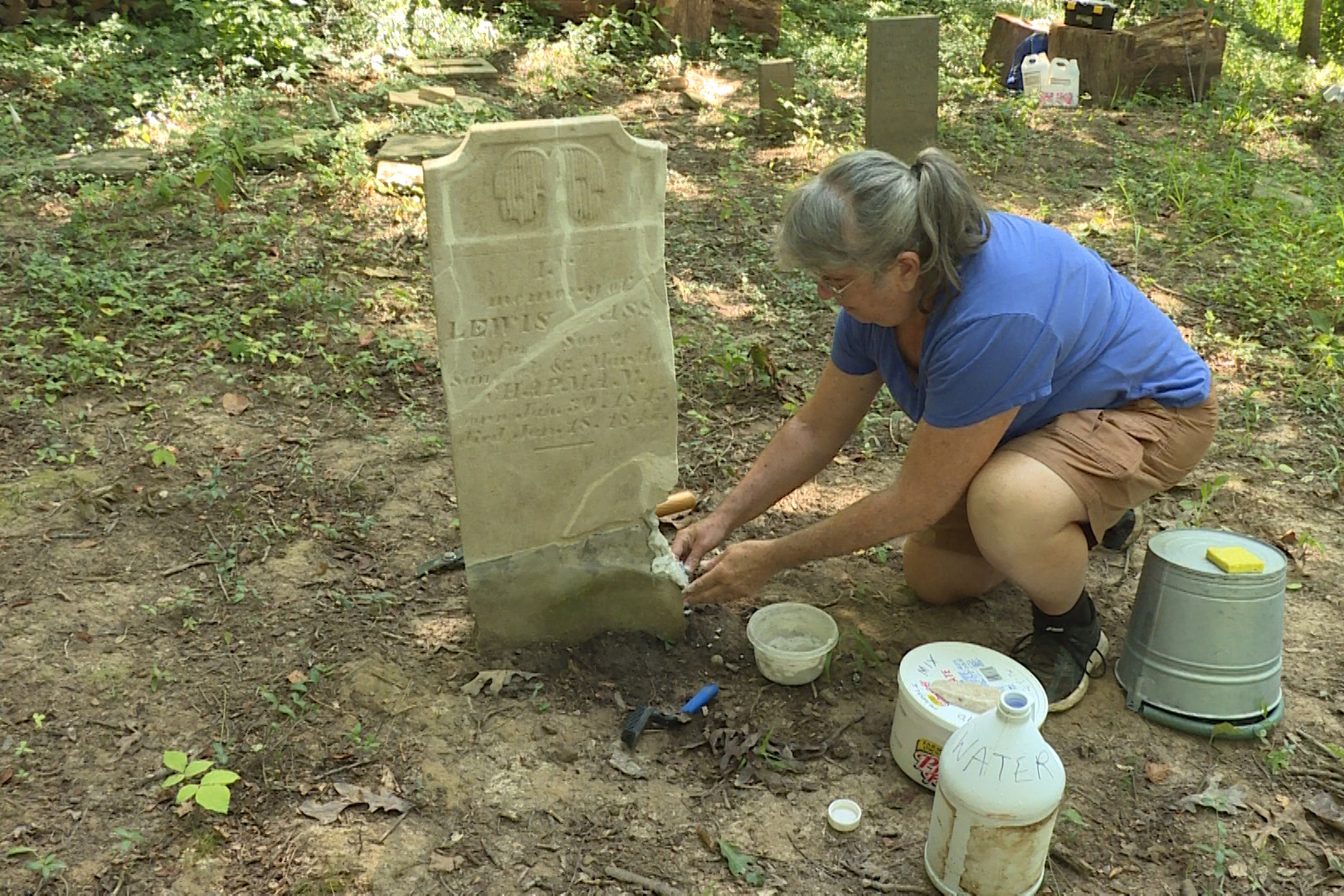 Patching headstone