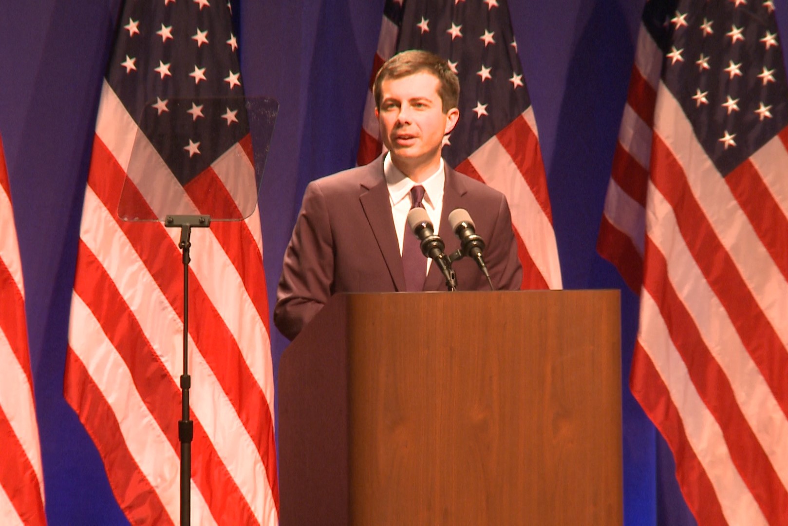 Presidential candidate Pete Buttigieg speaks at Indiana University Auditorium.