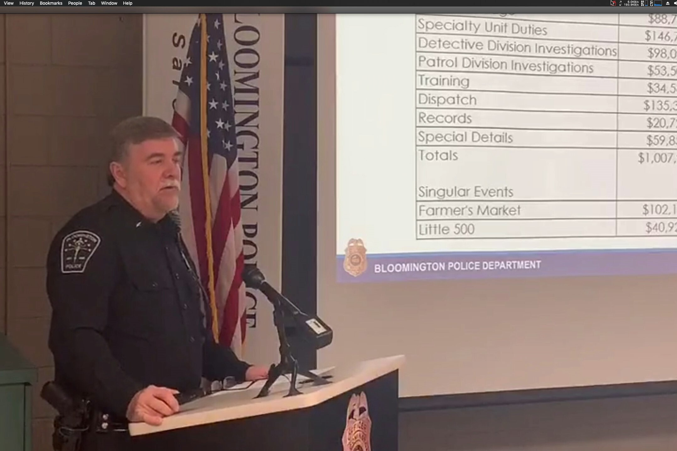 Chief Diekhoff at Public Safety Report