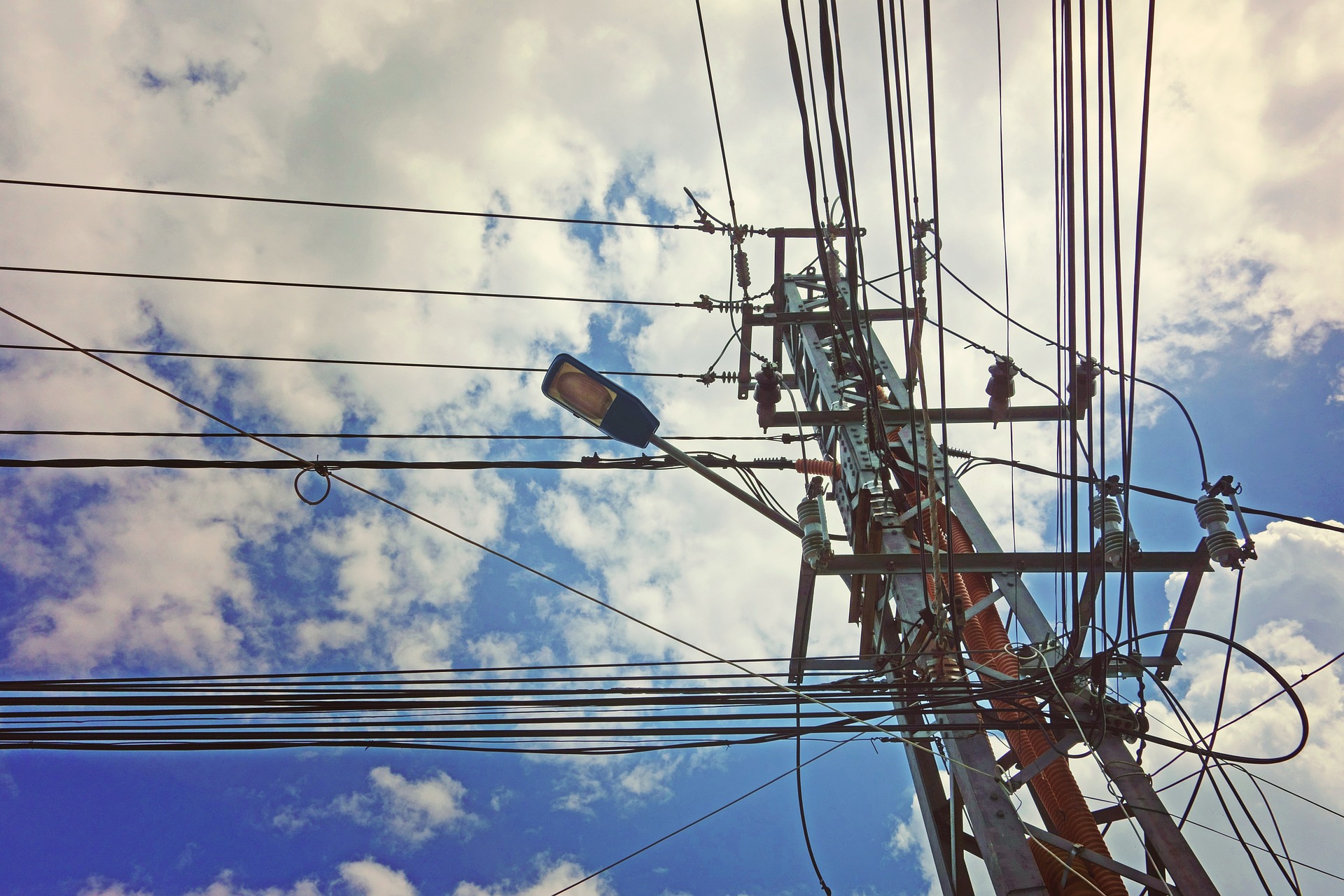 A stock photo of power/electric lines.