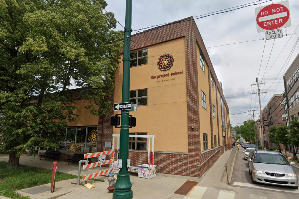 A Google Maps Streetview screenshot of the Project School in Bloomington.
