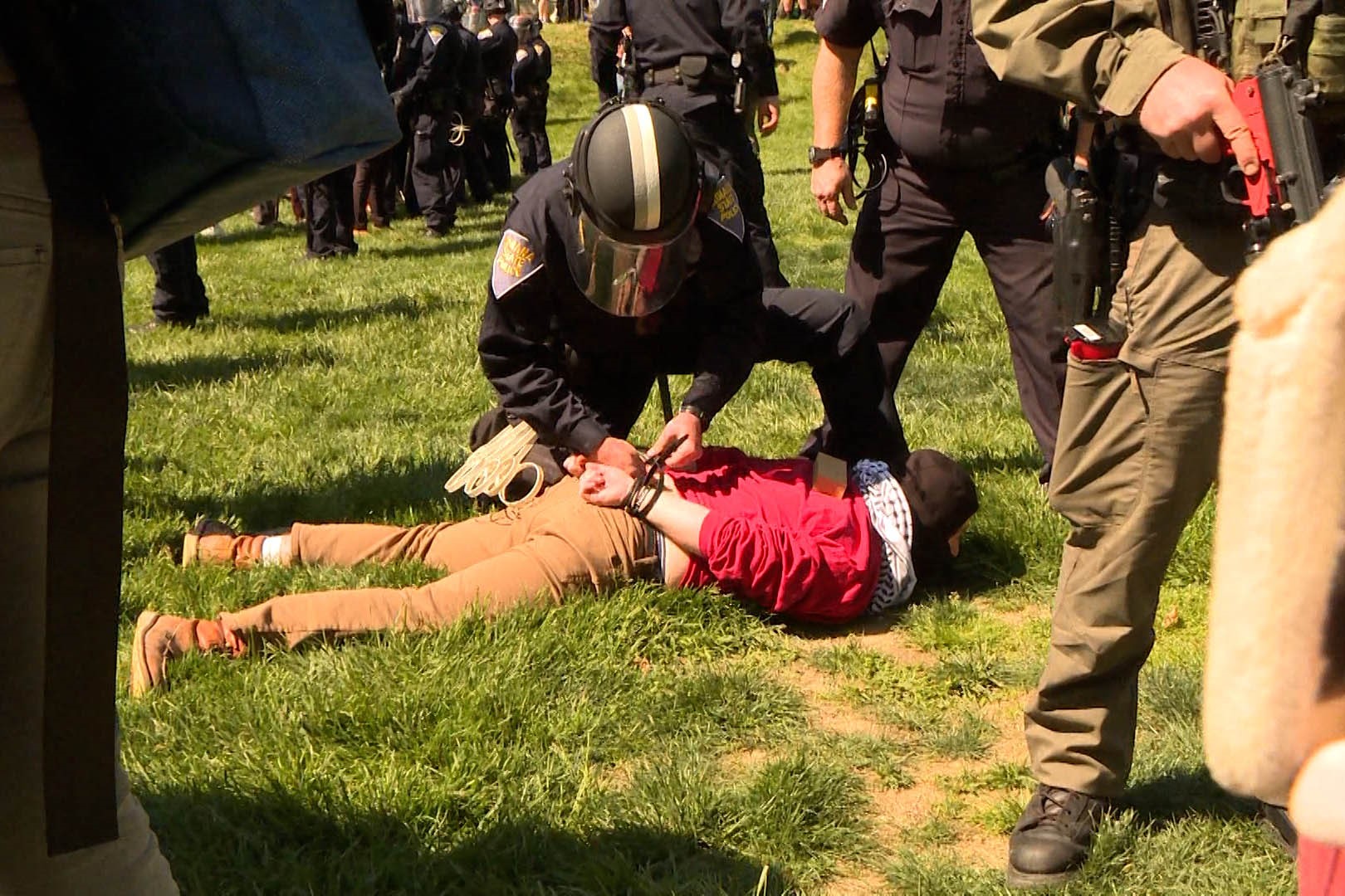 IU protester arrest in Dunn Meadow