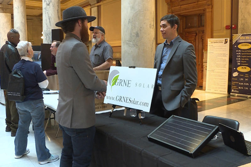 A booth at the at the 2020 Renewable Energy Day at the Indiana Statehouse in January.