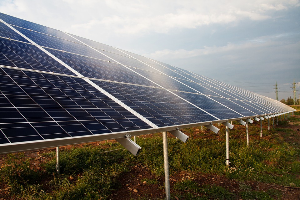 A stock image of solar panels.