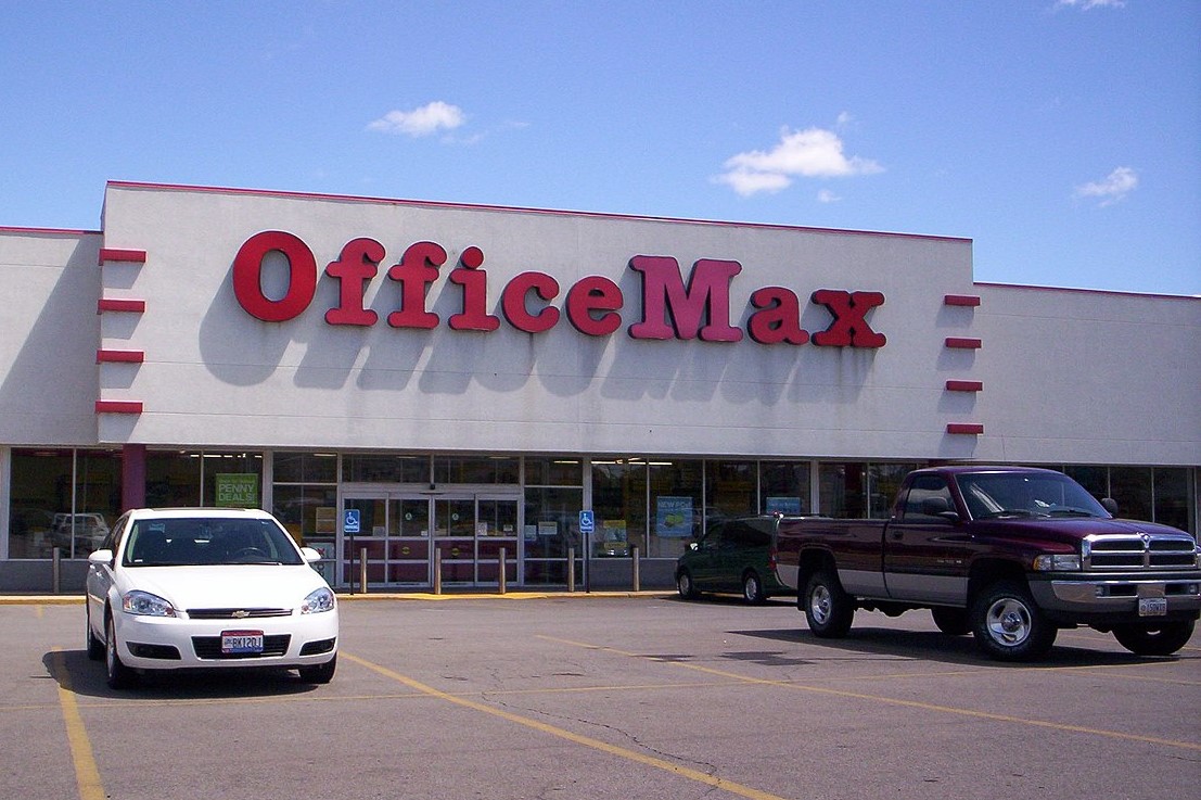 A stock photo of an Office Max store.