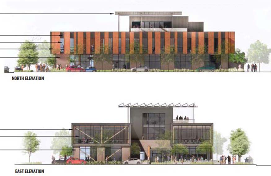 Tech center directional view renderings