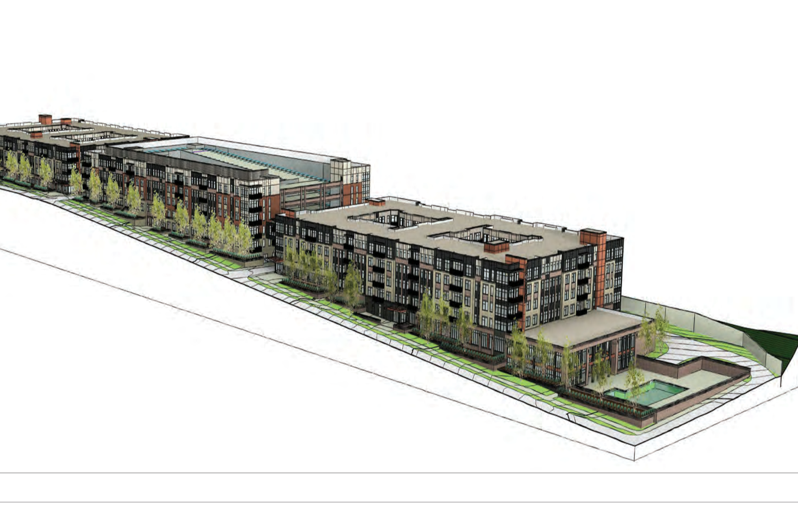 A photo of the layout of The Stanard housing complex on Brownstone Drive.
