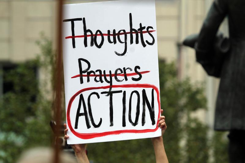 thoughts and prayers sign