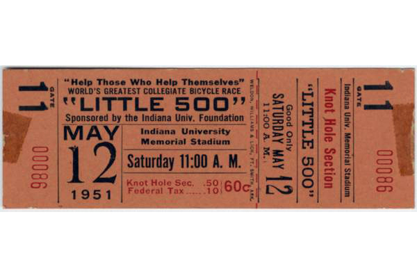 Inaugural Little 500 ticket 1951
