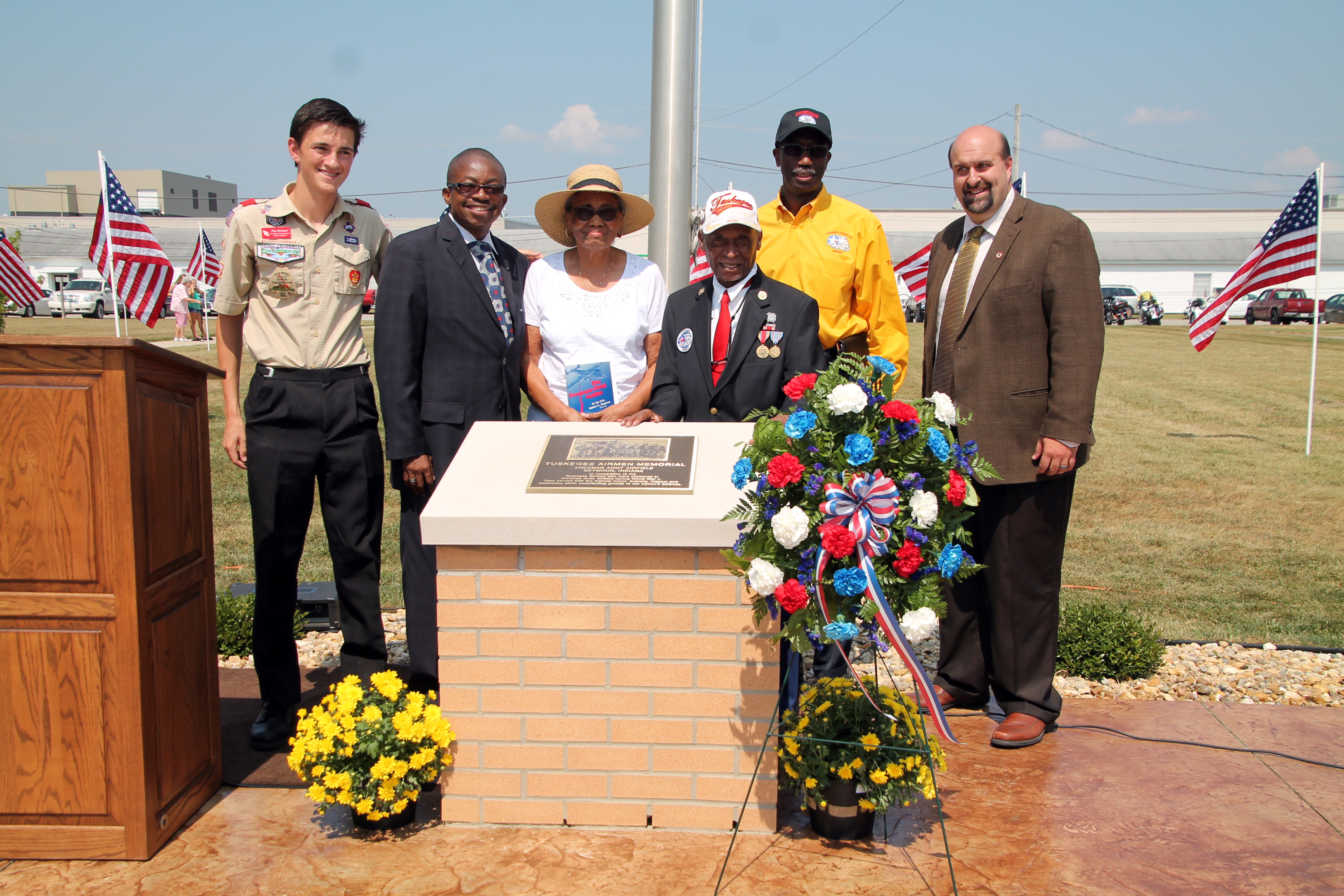 Tim Molinari at the Freeman Field Tuskegee Airmen memorial dedication