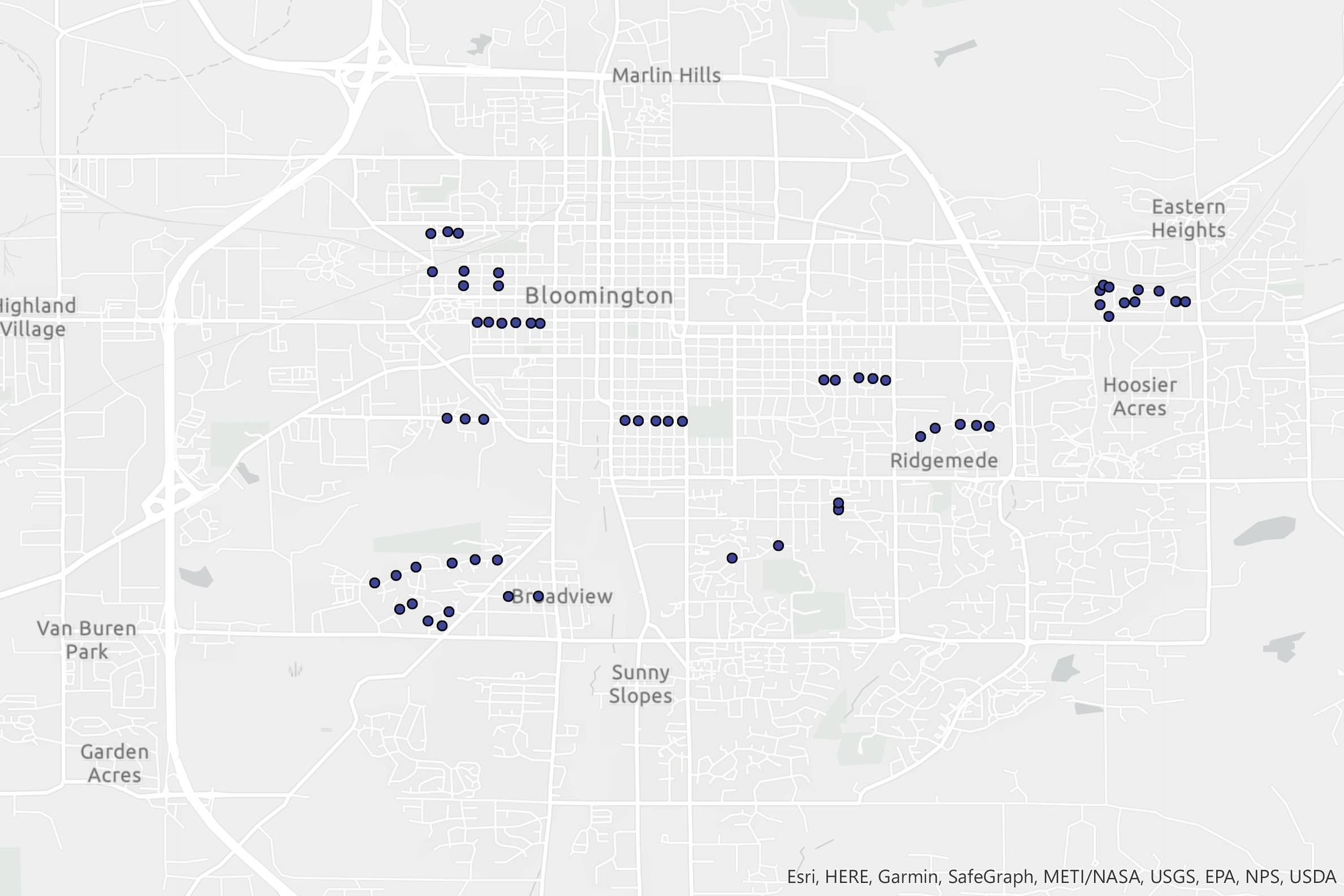 Traffic calming device map