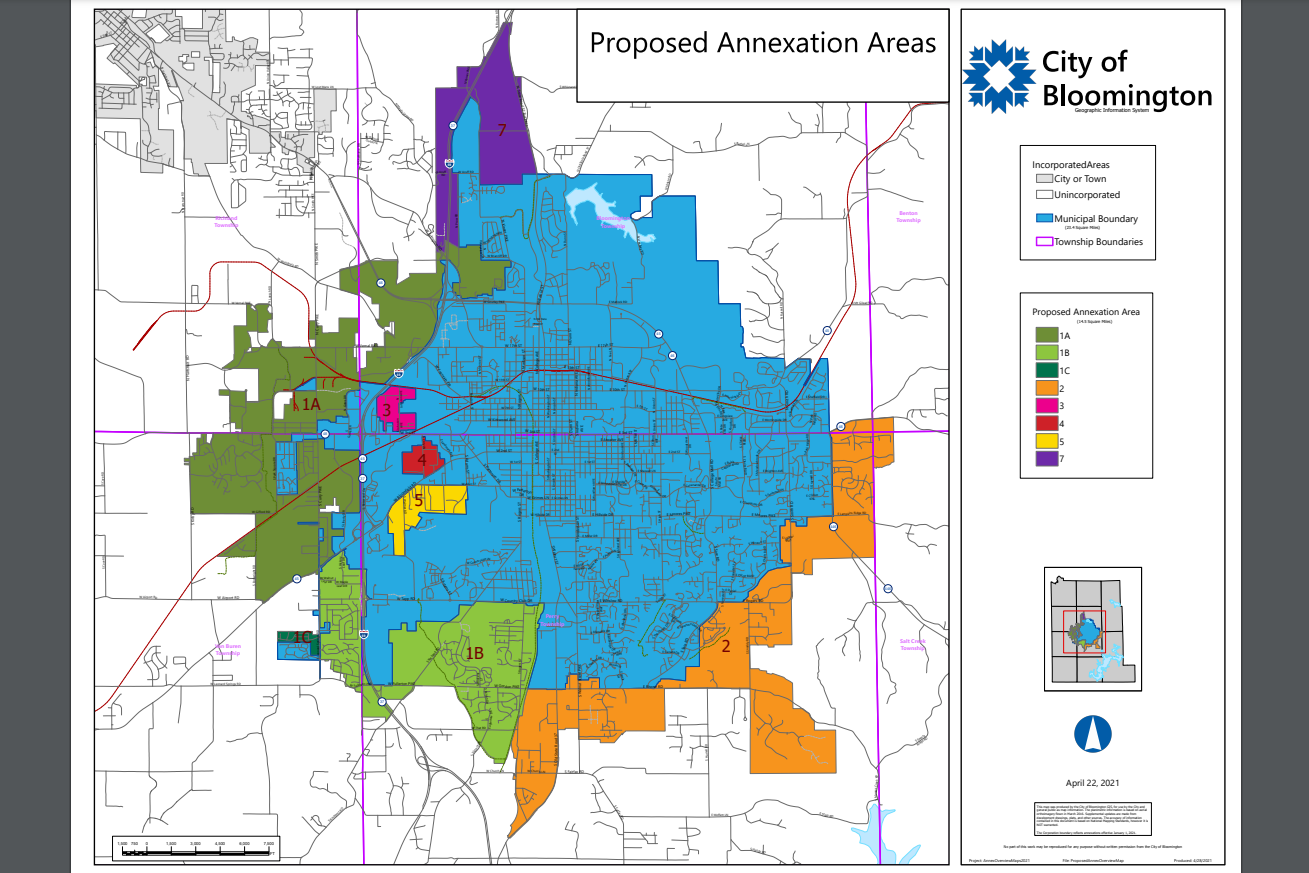 City Of Bloomington Map Bloomington To Resume Annexation Of Some Areas Of Monroe County | News -  Indiana Public Media