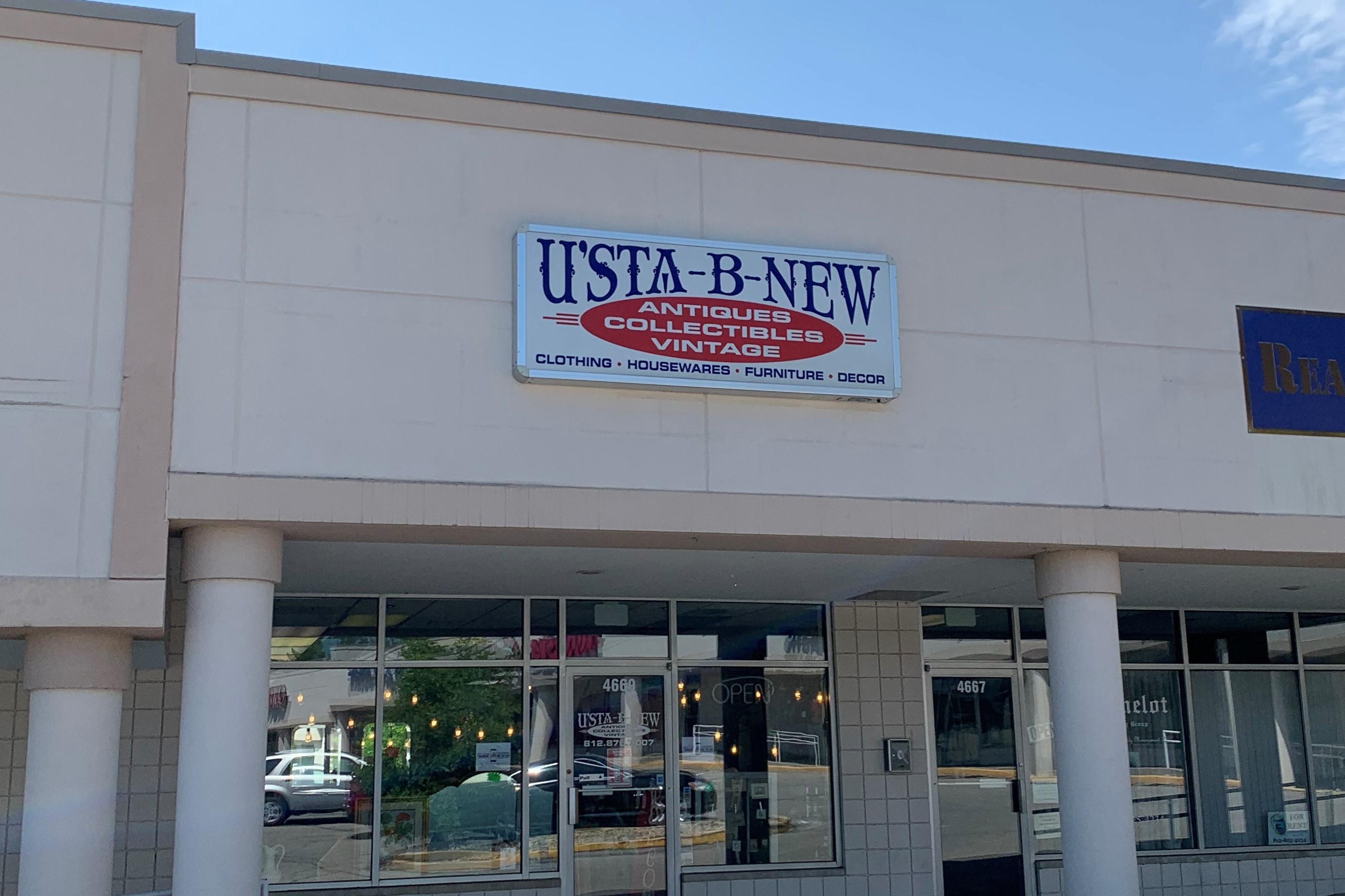 A photo of the Usta-B-New furniture storefront.
