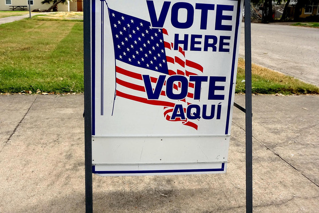 'Vote Here' sign