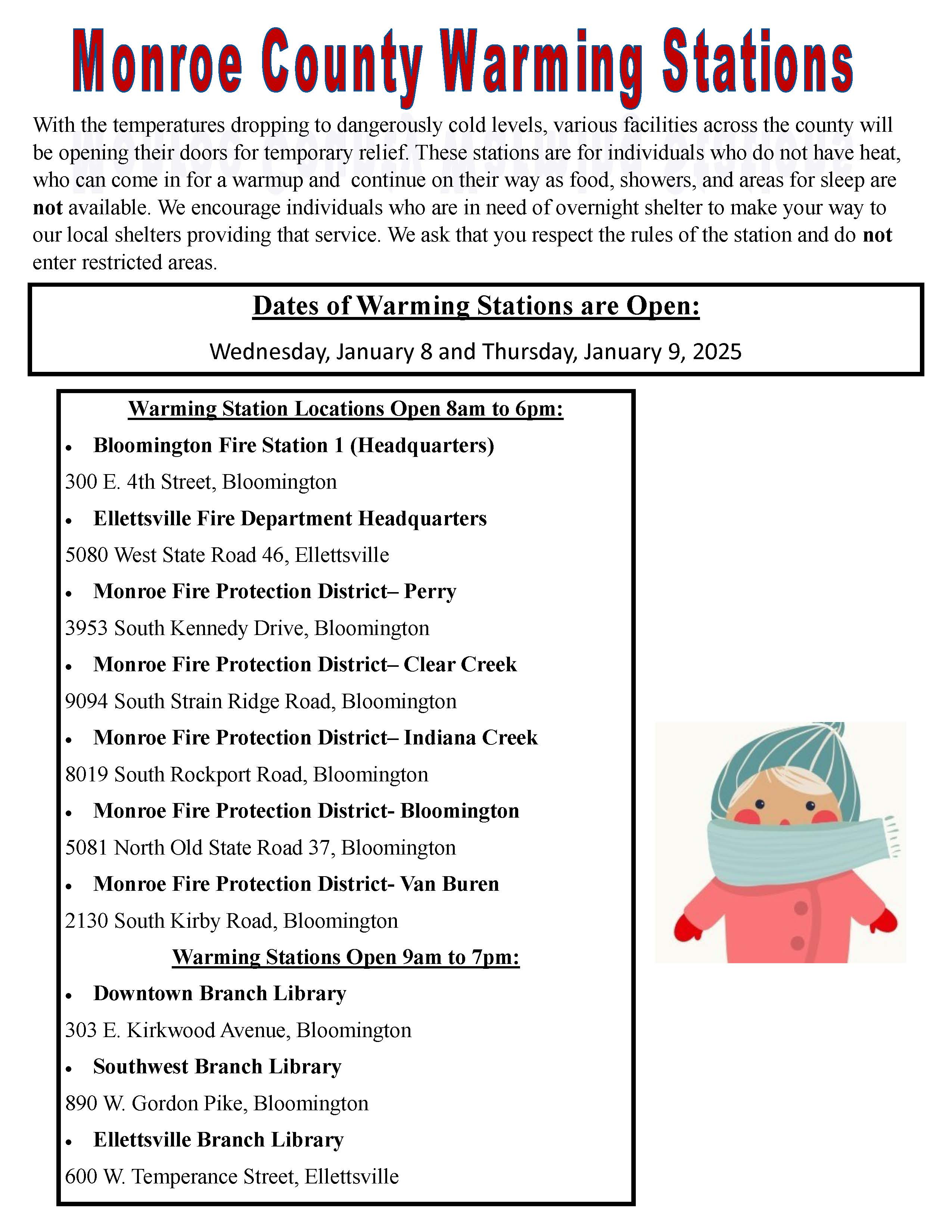 warming stations jan 2025