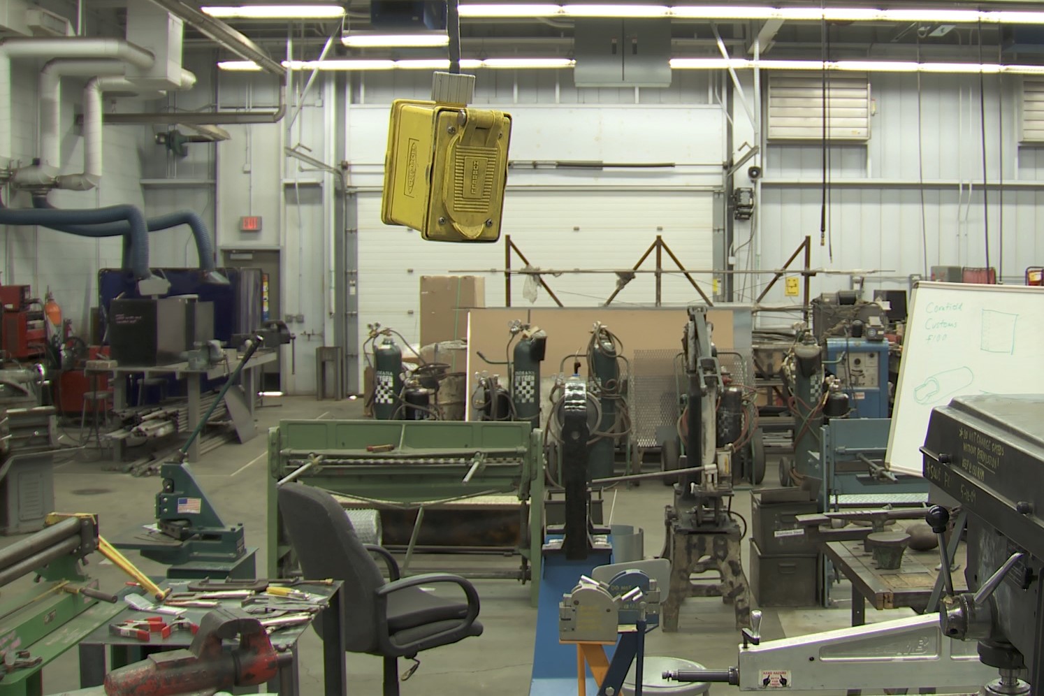 The welding shop at Hoosier Hills Career Center in Bloomington.