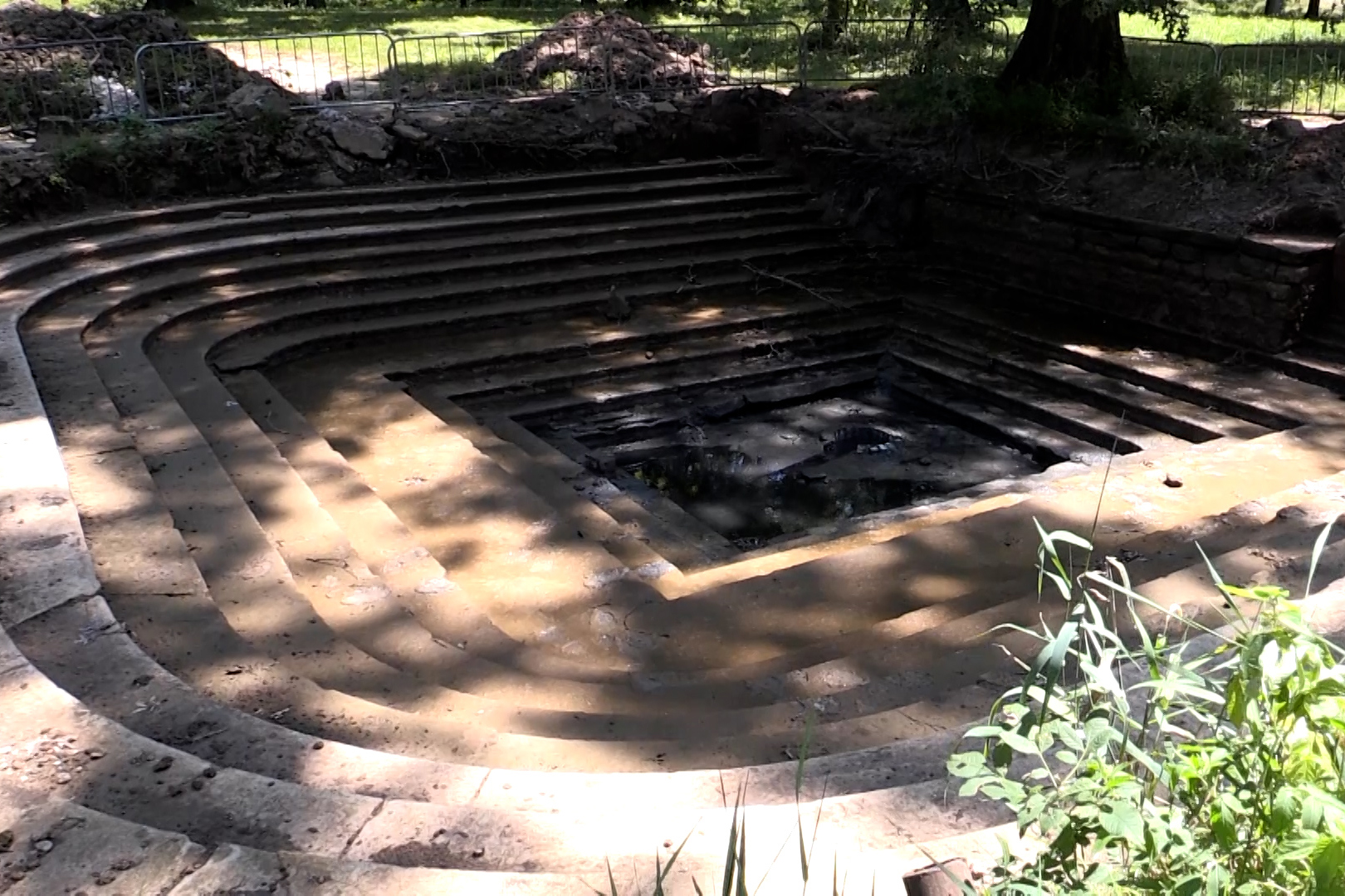 The Neptune Spring, which was recently uncovered on the grounds of the West Baden Springs Hotel