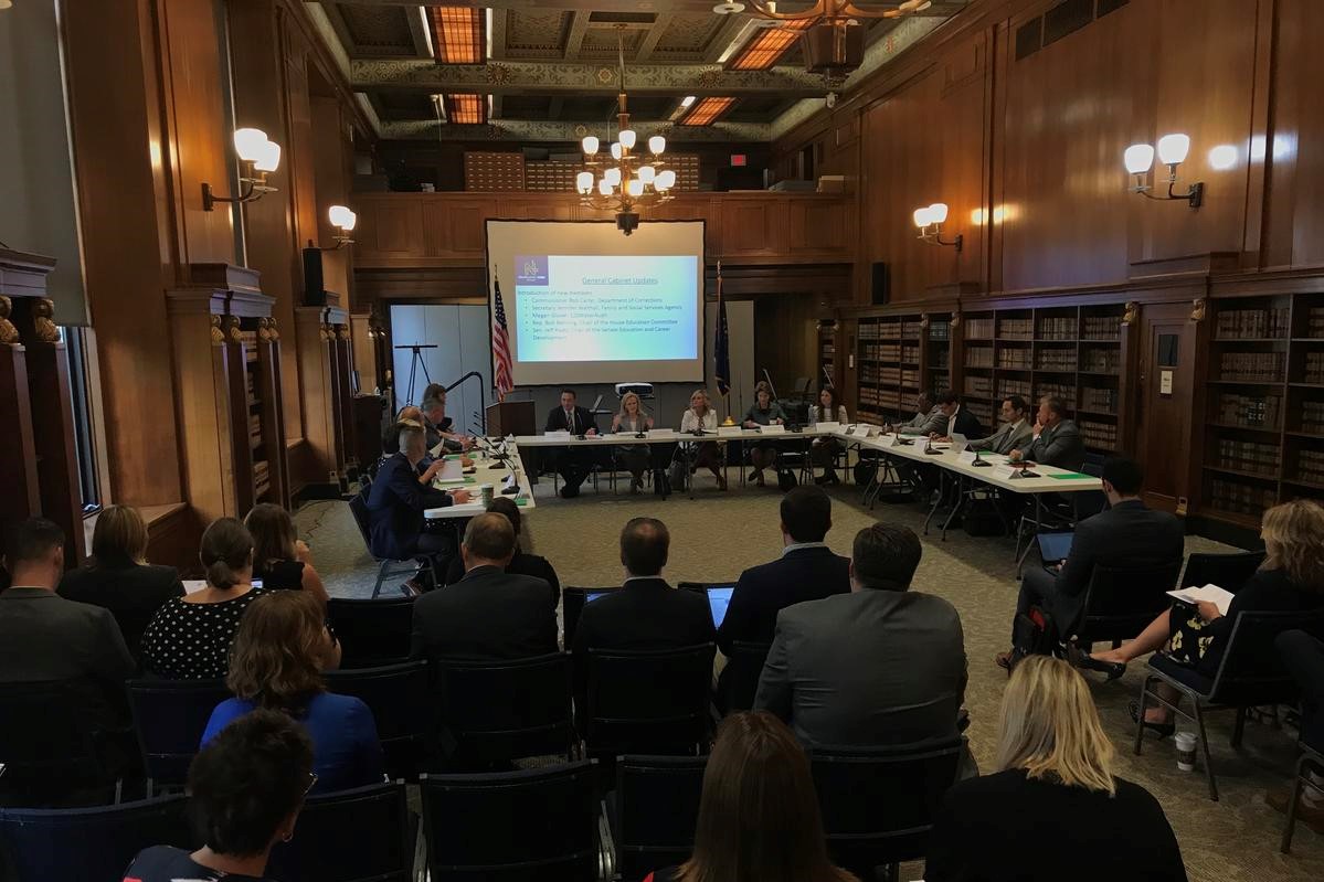The Governor's Workforce Cabinet meeting at the Statehouse, Aug. 15, 2019.
