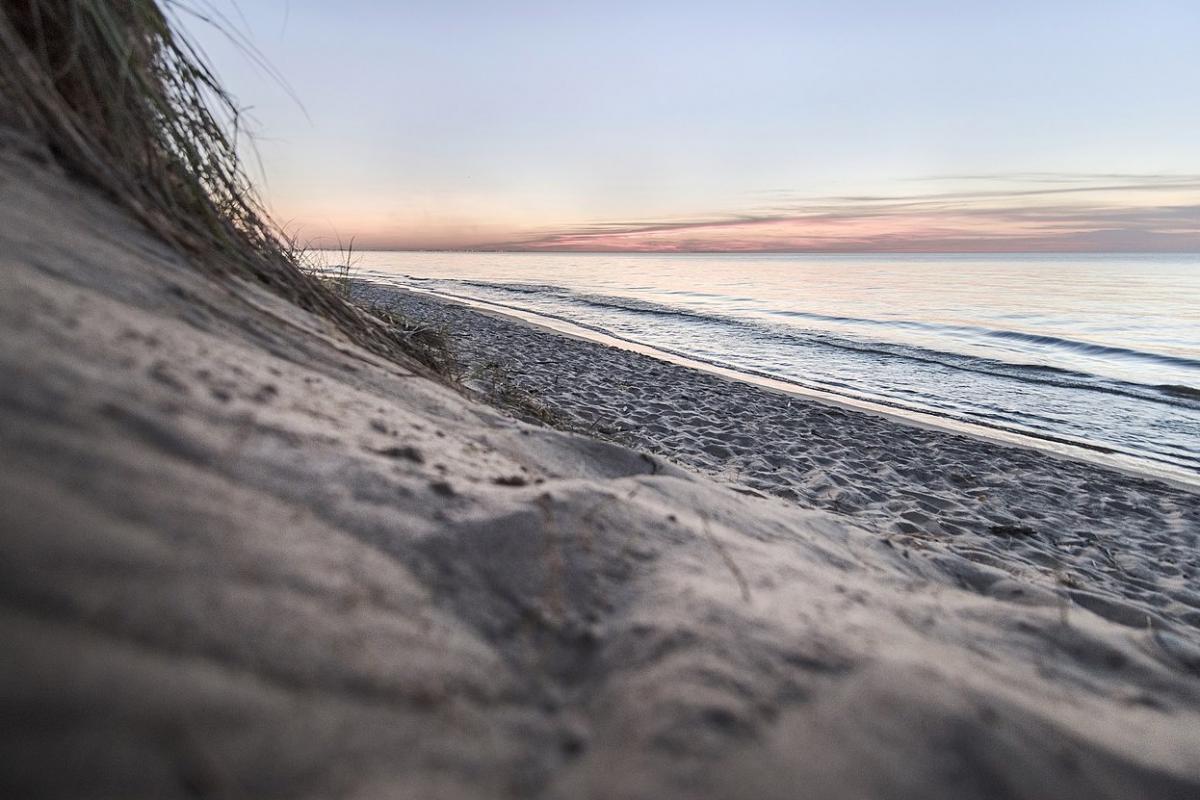 Indiana sand dunes by lake Michigan.