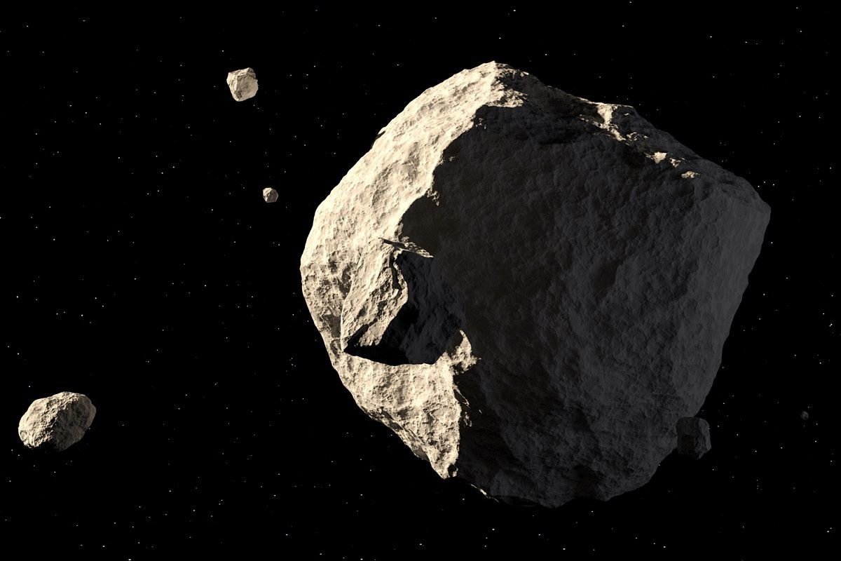 Asteroid 3D illustration
